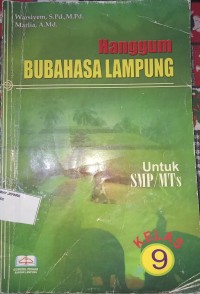 Image of Hanggum Bubahasa Lampung : SMP/MTS Kelas 9